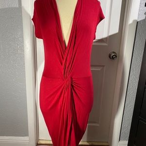 Red Deep V neck dress, Worn Once